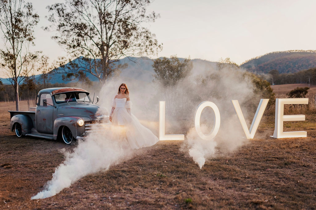 LOVE lights for wedding gympie wedding venue sunshine coast