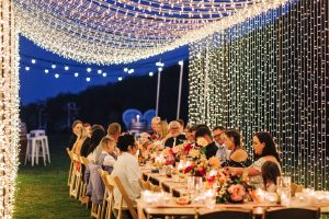 fairy lights tunnel for wedding reception