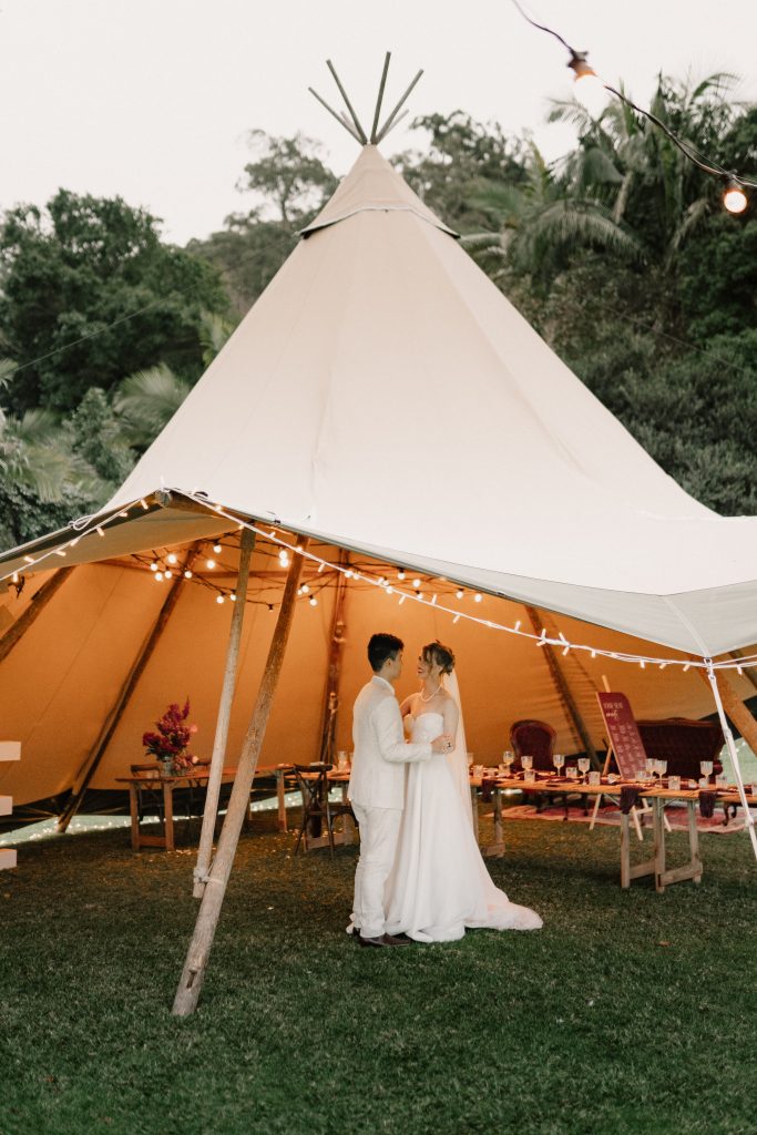 Tipi wedding reception at Montville Wedding venue Secrets on the Lake We