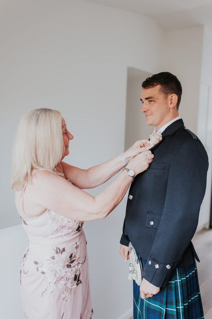 Mother of the groom moment on wedding day