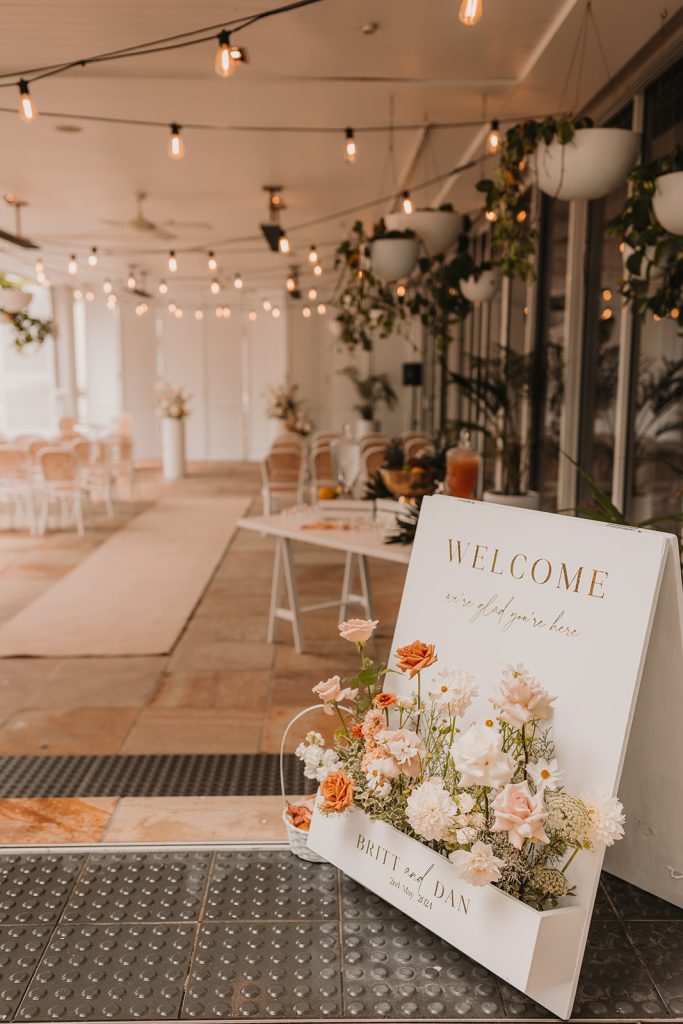 Noosa wedding on a rainy day inside wedding ceremony