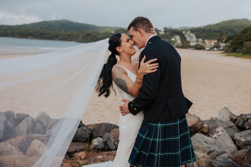 Scottish beach wedding in Australia Noosa wedding