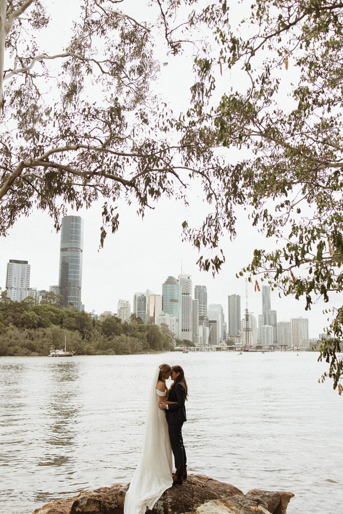 Bride and bride at their Brisbane elopement wedding day